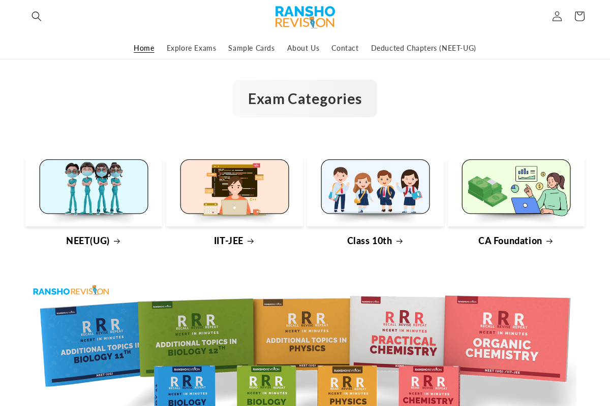 Ransho Revision homepage screenshot