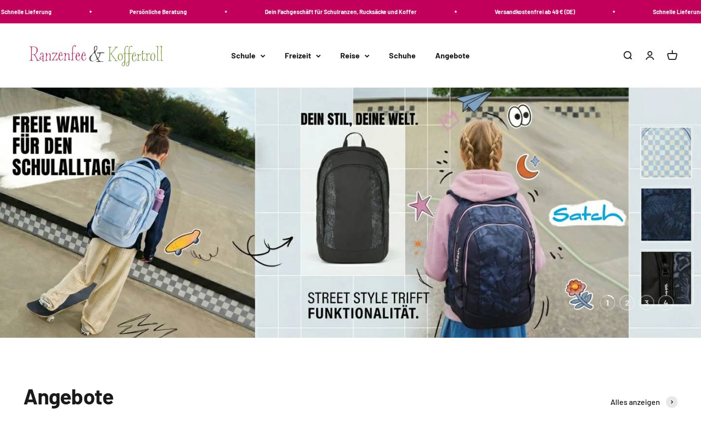 Ranzenfee Koffertroll homepage screenshot