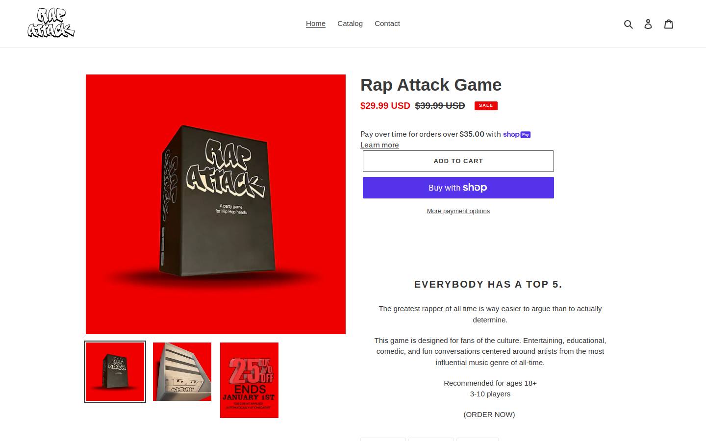 rapattackgame.com homepage screenshot