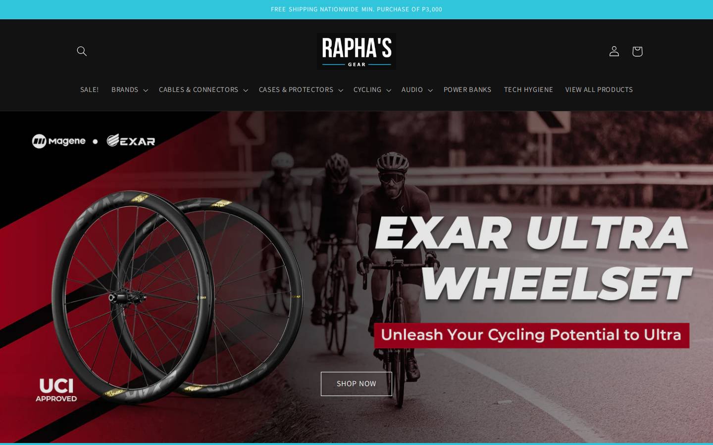 raphasgear.com homepage screenshot