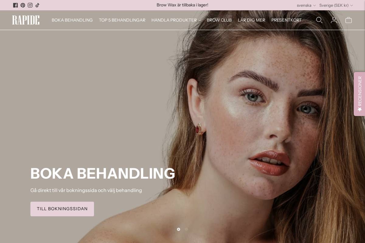 rapidebrowlashbar.com homepage screenshot