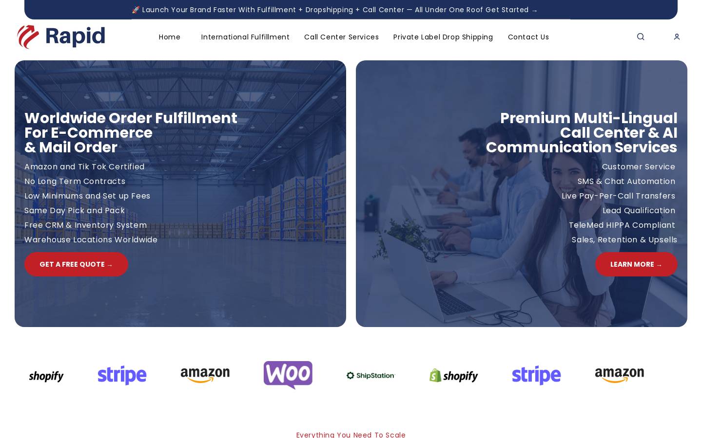 rapidfulfillment.com homepage screenshot