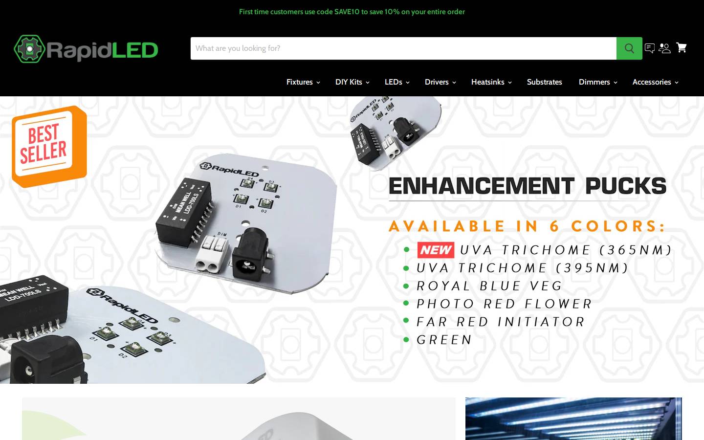 Rapid LED homepage screenshot