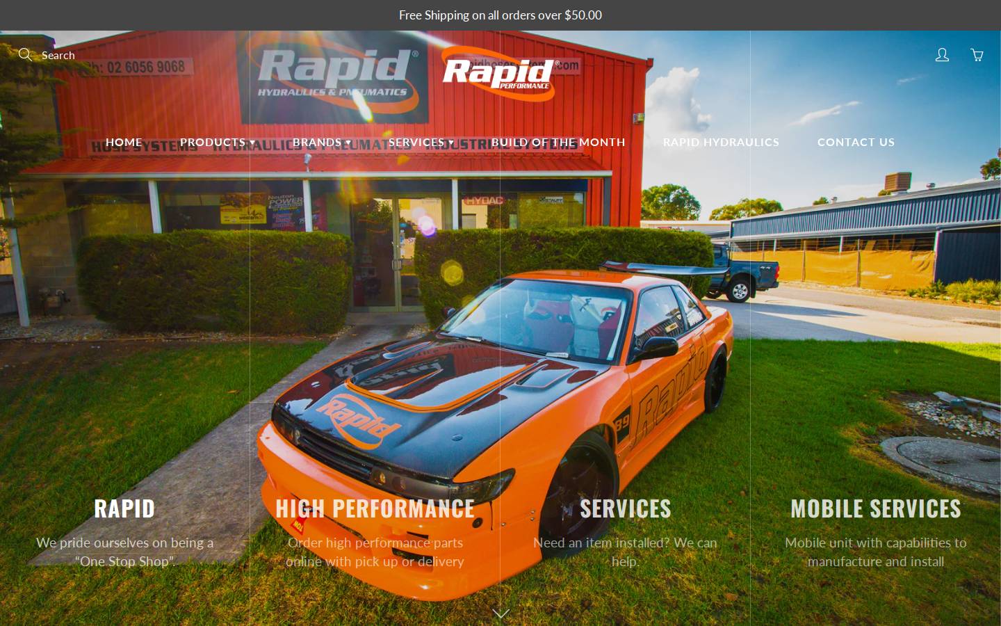 rapidperformance.parts homepage screenshot