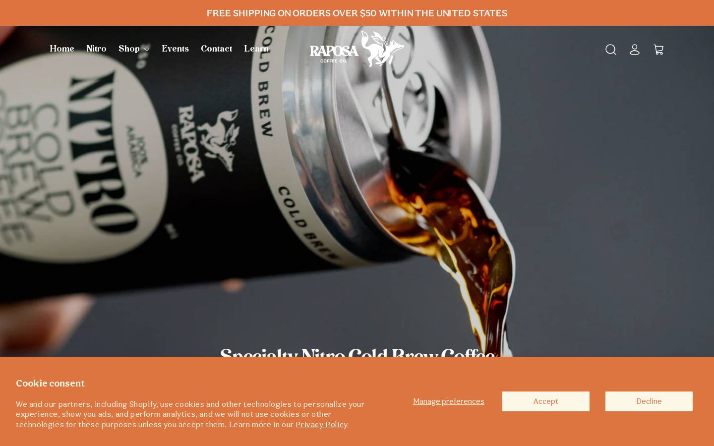 raposacoffee.com homepage screenshot