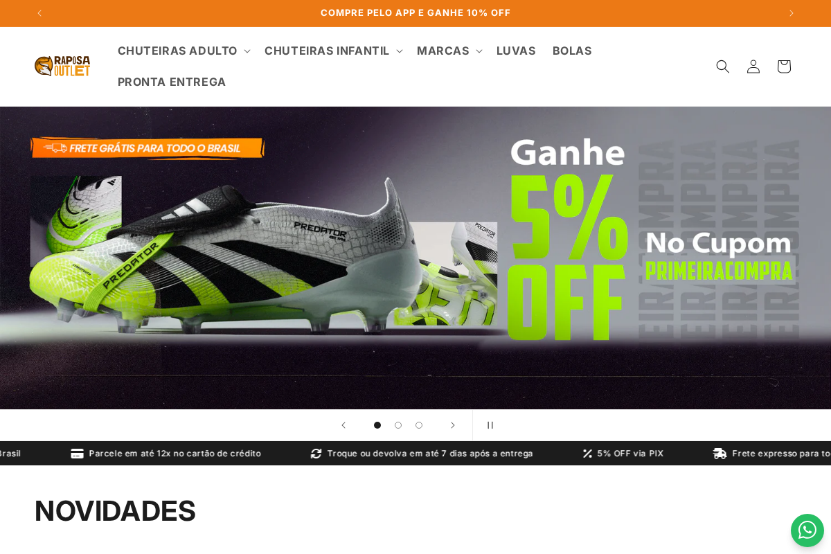 Raposa Outlet homepage screenshot