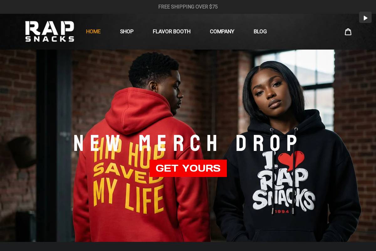 rapsnacks.net homepage screenshot