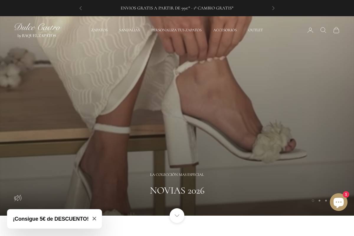 Raquelzapatos homepage screenshot