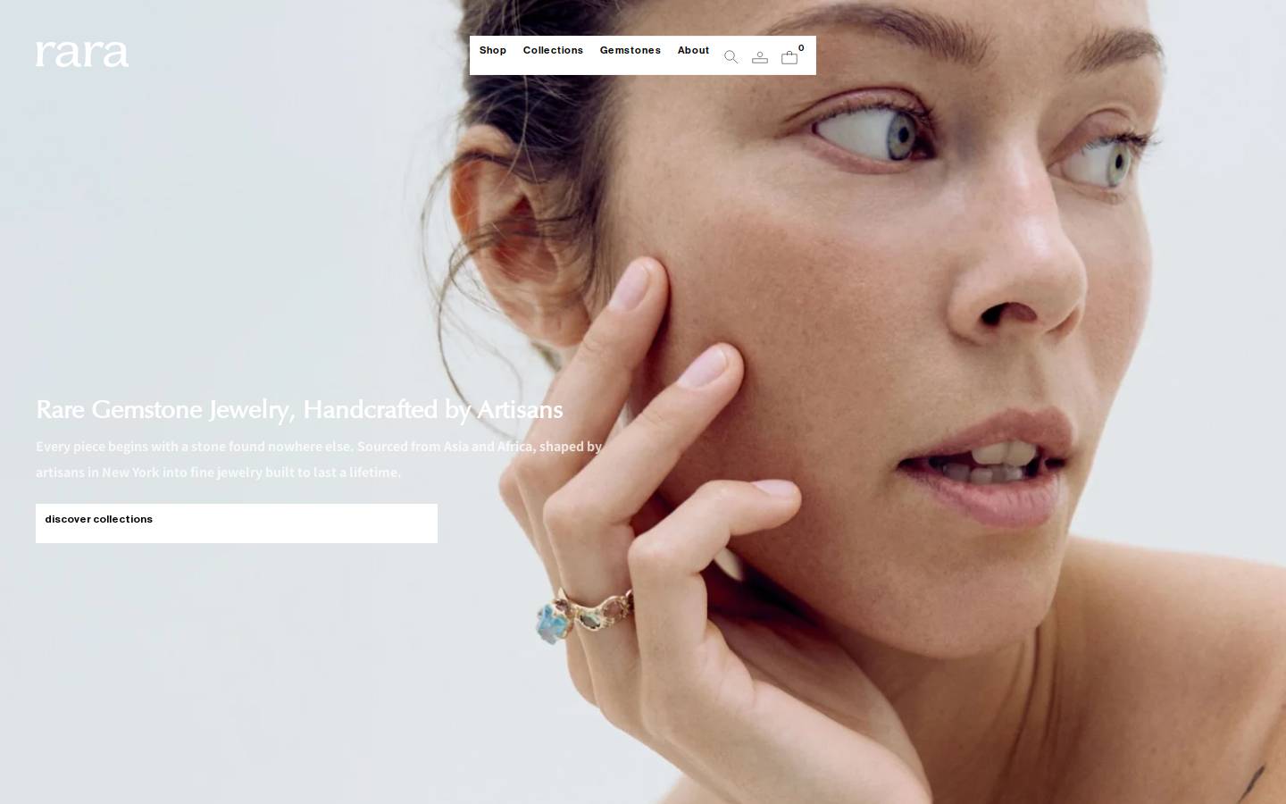 rara.jewelry homepage screenshot