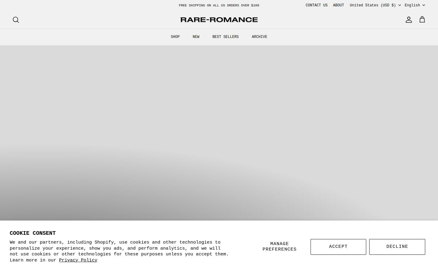 RARE-ROMANCE™ homepage screenshot