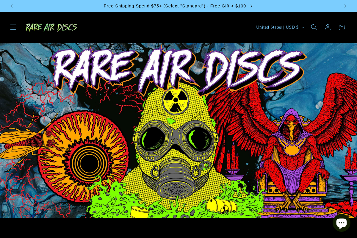Rare Air Discs homepage screenshot