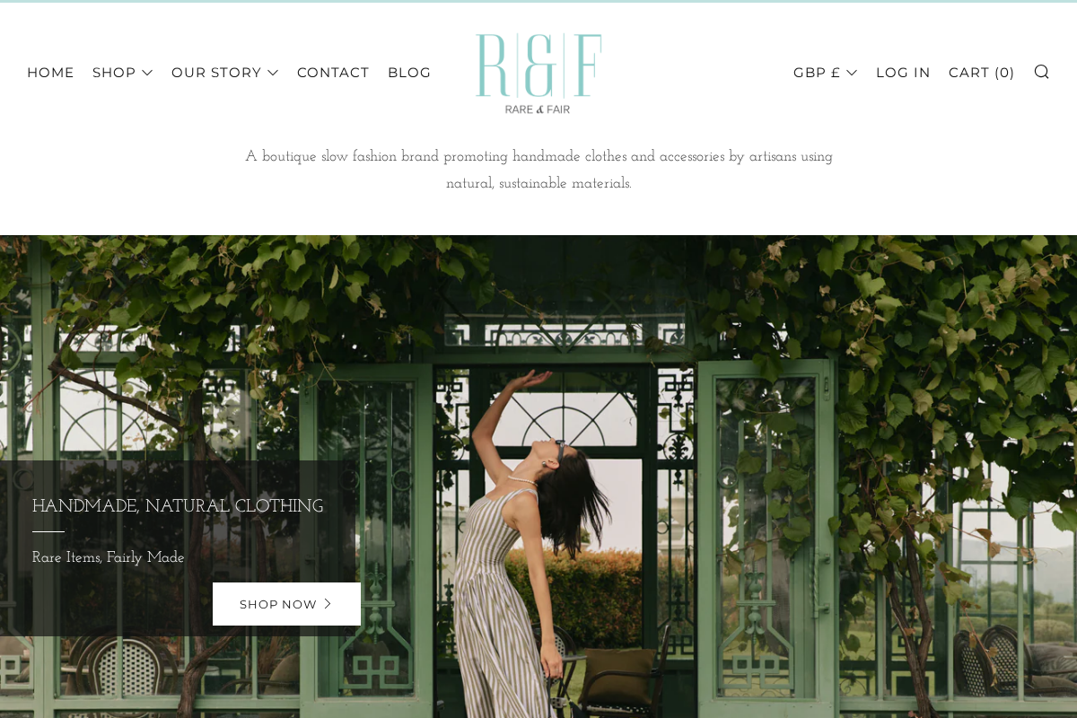 RARE & FAIR homepage screenshot