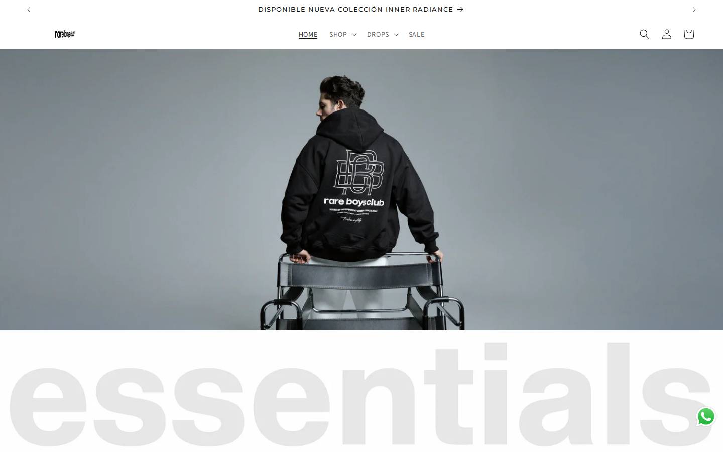 rareboysclub.com homepage screenshot