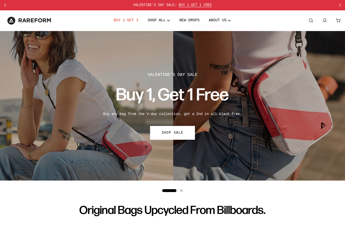 RAREFORM homepage screenshot