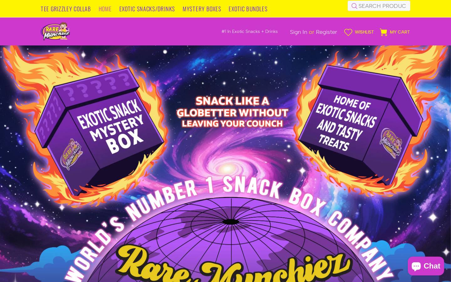 raremunchiez.com homepage screenshot