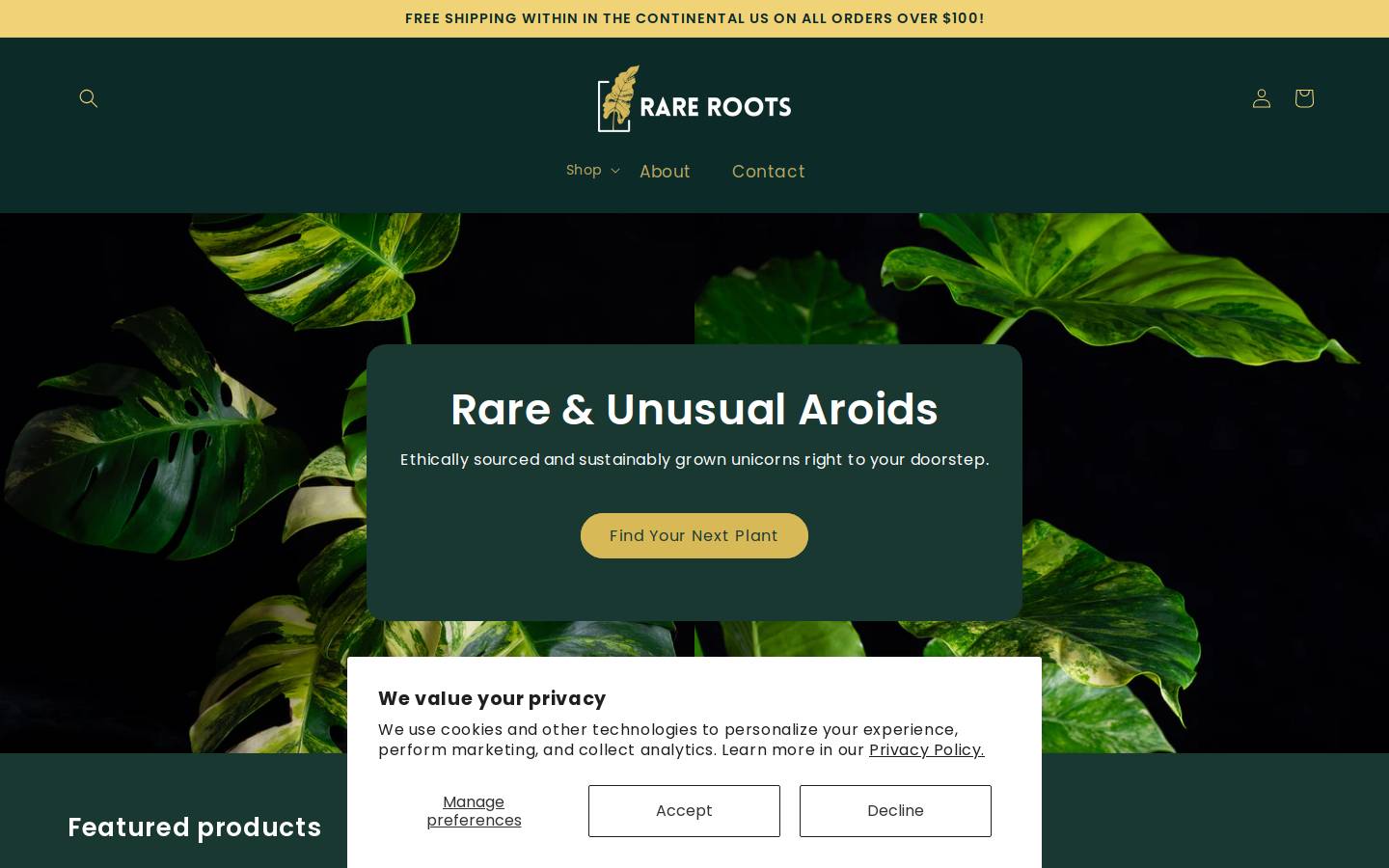 rareroots.com homepage screenshot