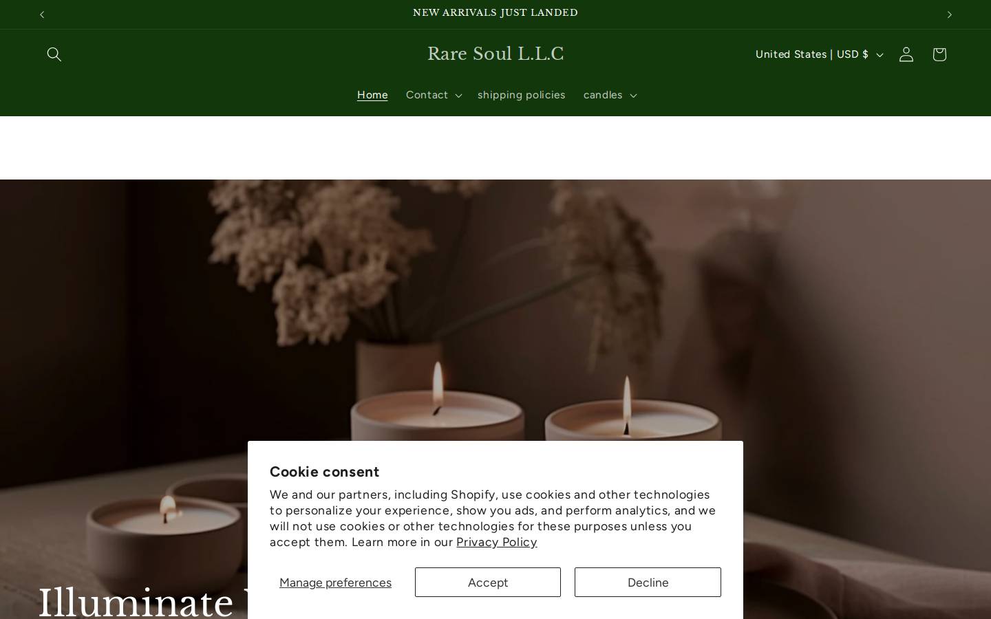 raresoulllc.shop homepage screenshot