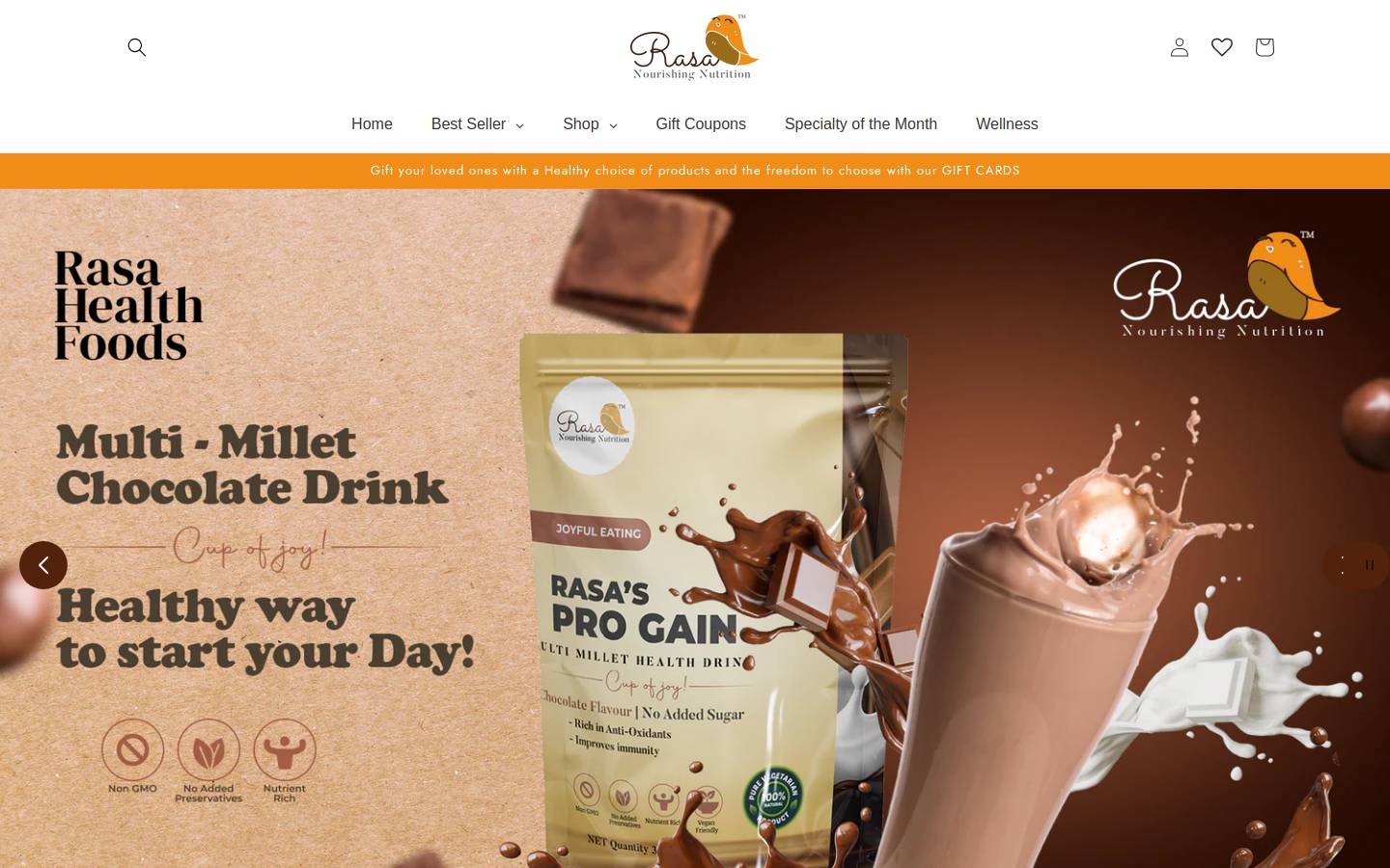 rasahealthfoods.com homepage screenshot