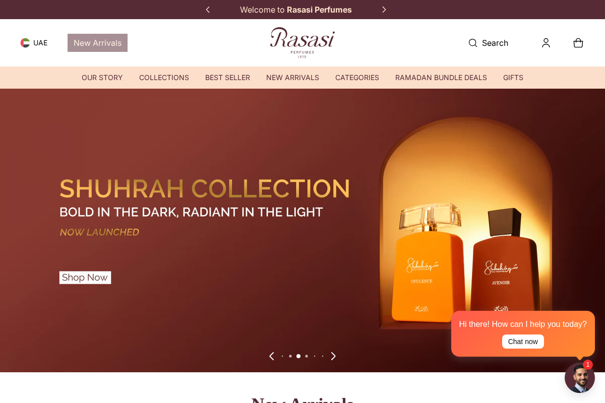 Rasasi Perfumes 1979 - UAE homepage screenshot