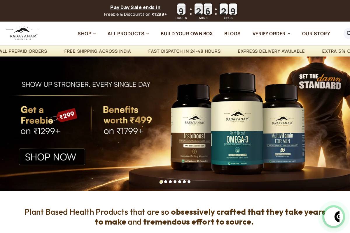 Rasayanam Ayurveda homepage screenshot