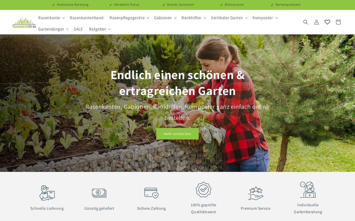 Rasenkante24 homepage screenshot