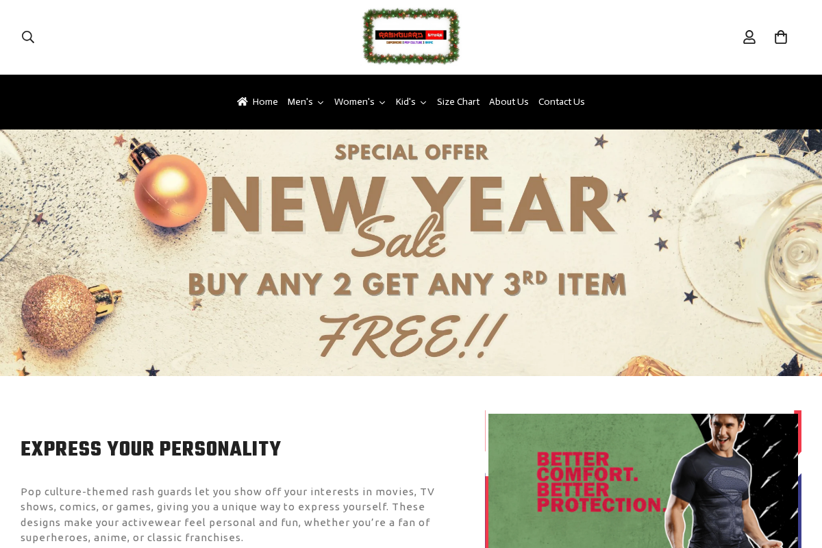 RashGuardStore homepage screenshot