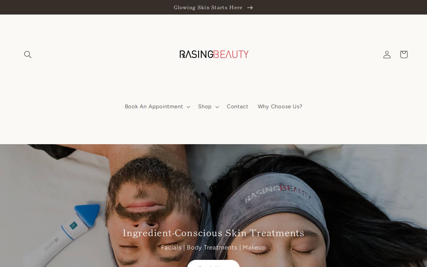 rasingbeauty.com homepage screenshot