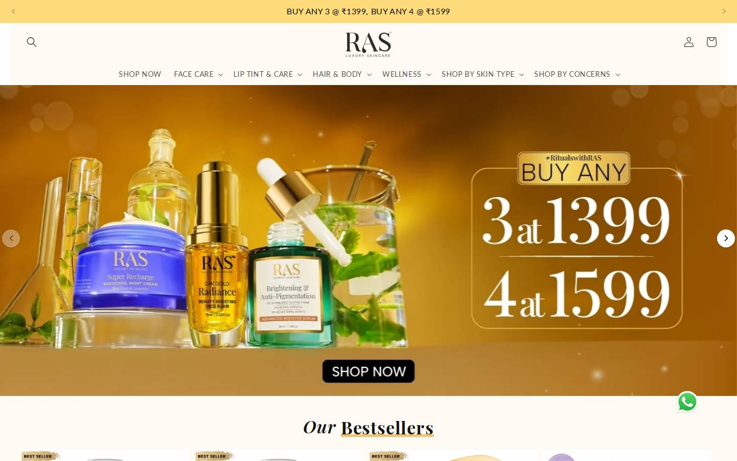 Rasluxuryoils homepage screenshot