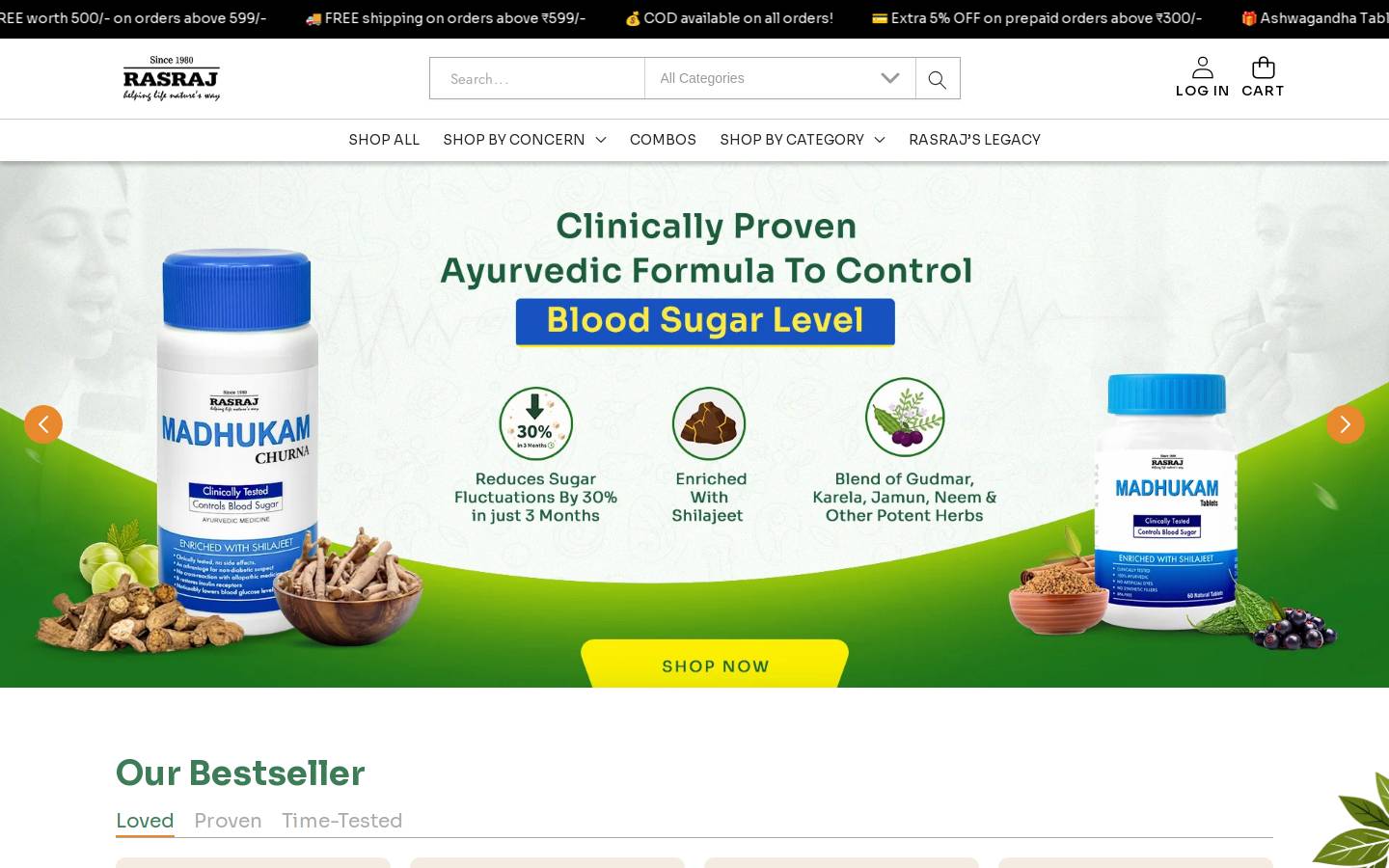 rasraj.in homepage screenshot