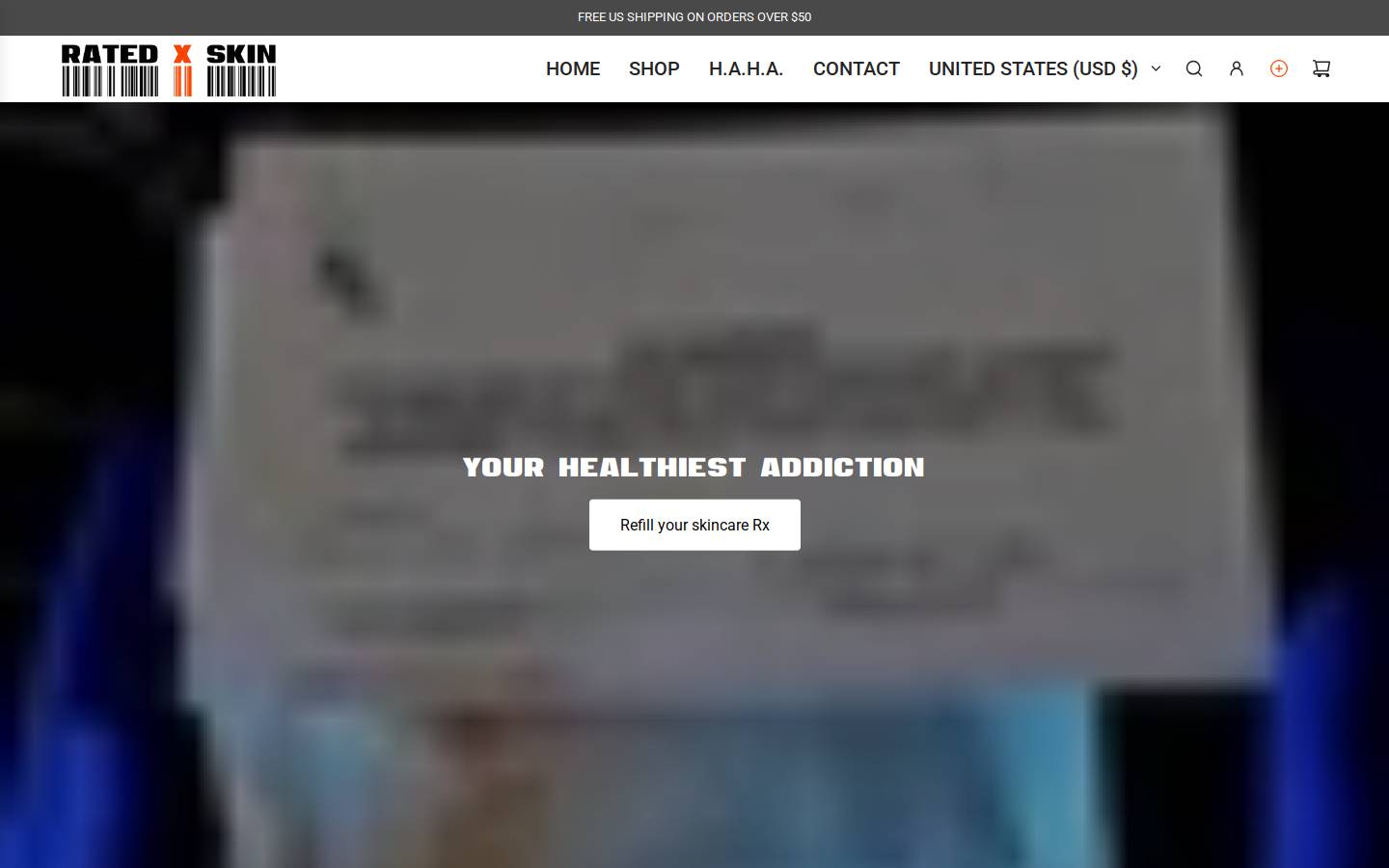 ratedxskin.com homepage screenshot