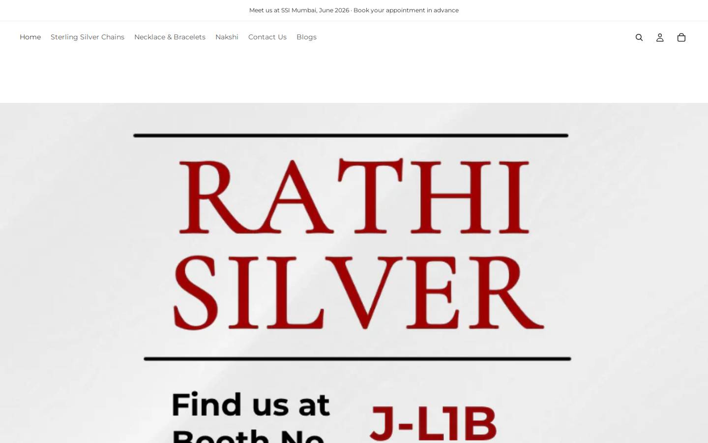 rathisilver.com homepage screenshot