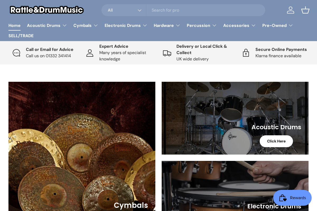 Rattle and Drum Music homepage screenshot