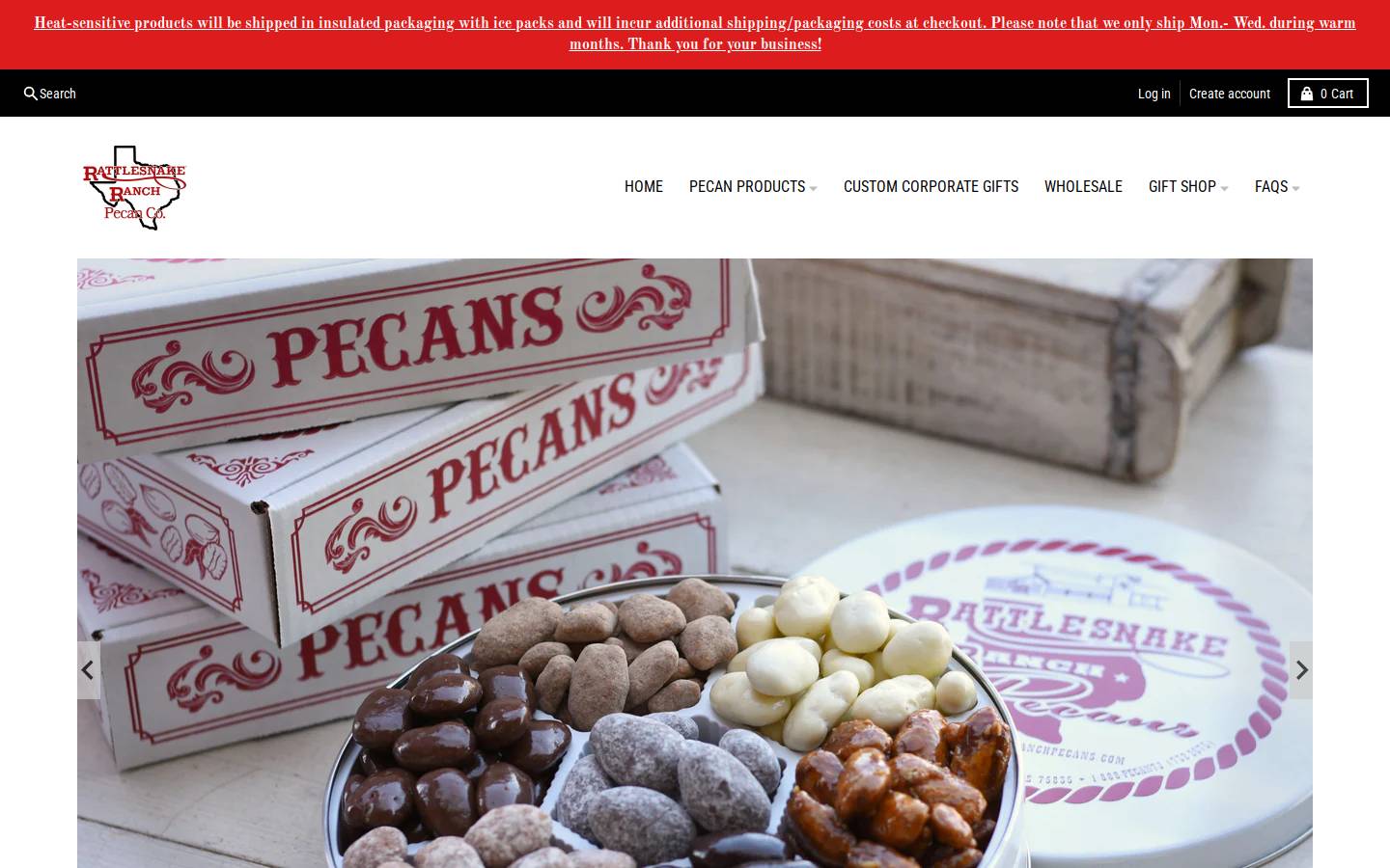 rattlesnakeranchpecans.com homepage screenshot