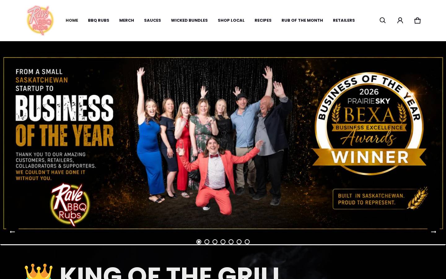 ravebbqrubs.com homepage screenshot