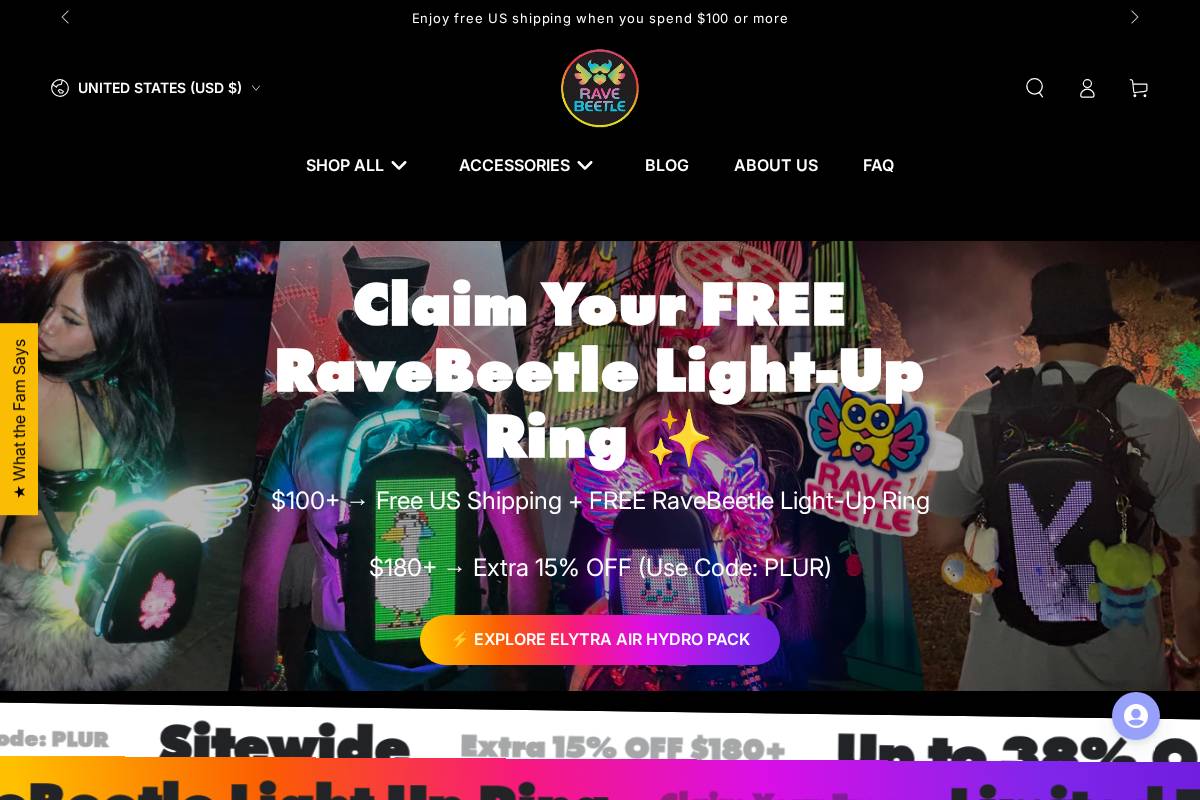 ravebeetle.com homepage screenshot