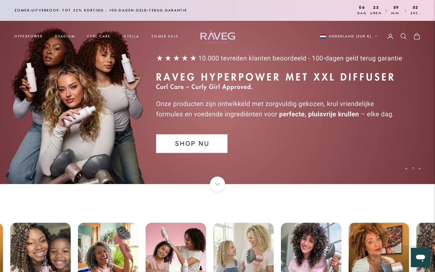 Raveghairstyling homepage screenshot