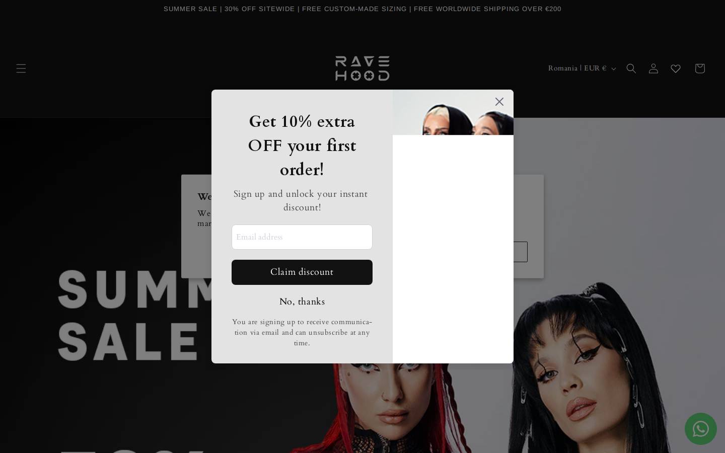 Ravehood homepage screenshot