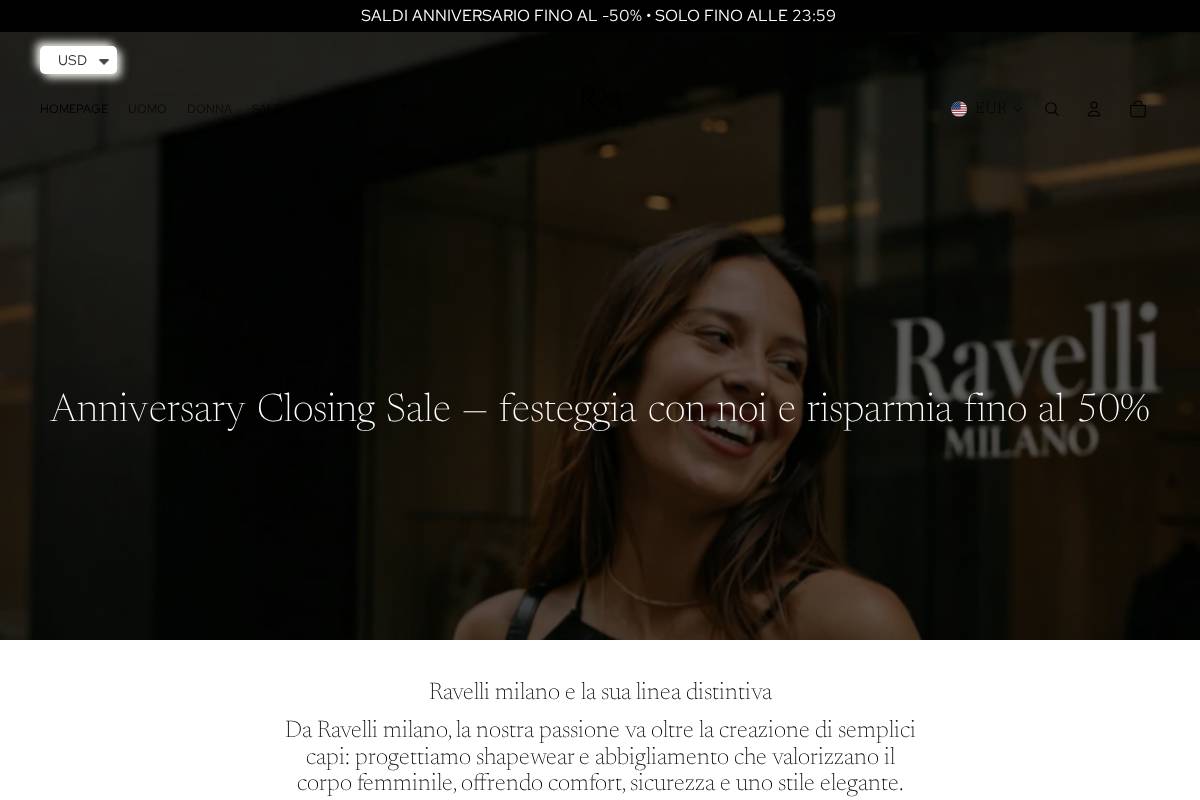 Ravellimilano homepage screenshot
