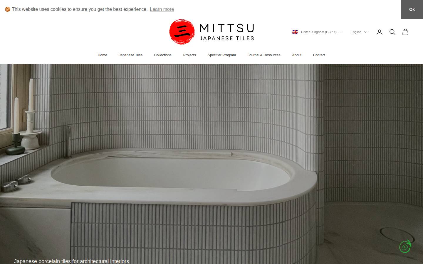 Mittsu Japanese Tiles homepage screenshot