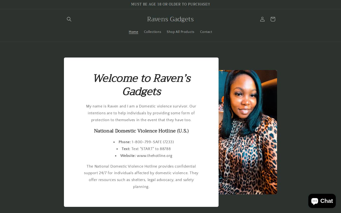 ravensgadgets.com homepage screenshot