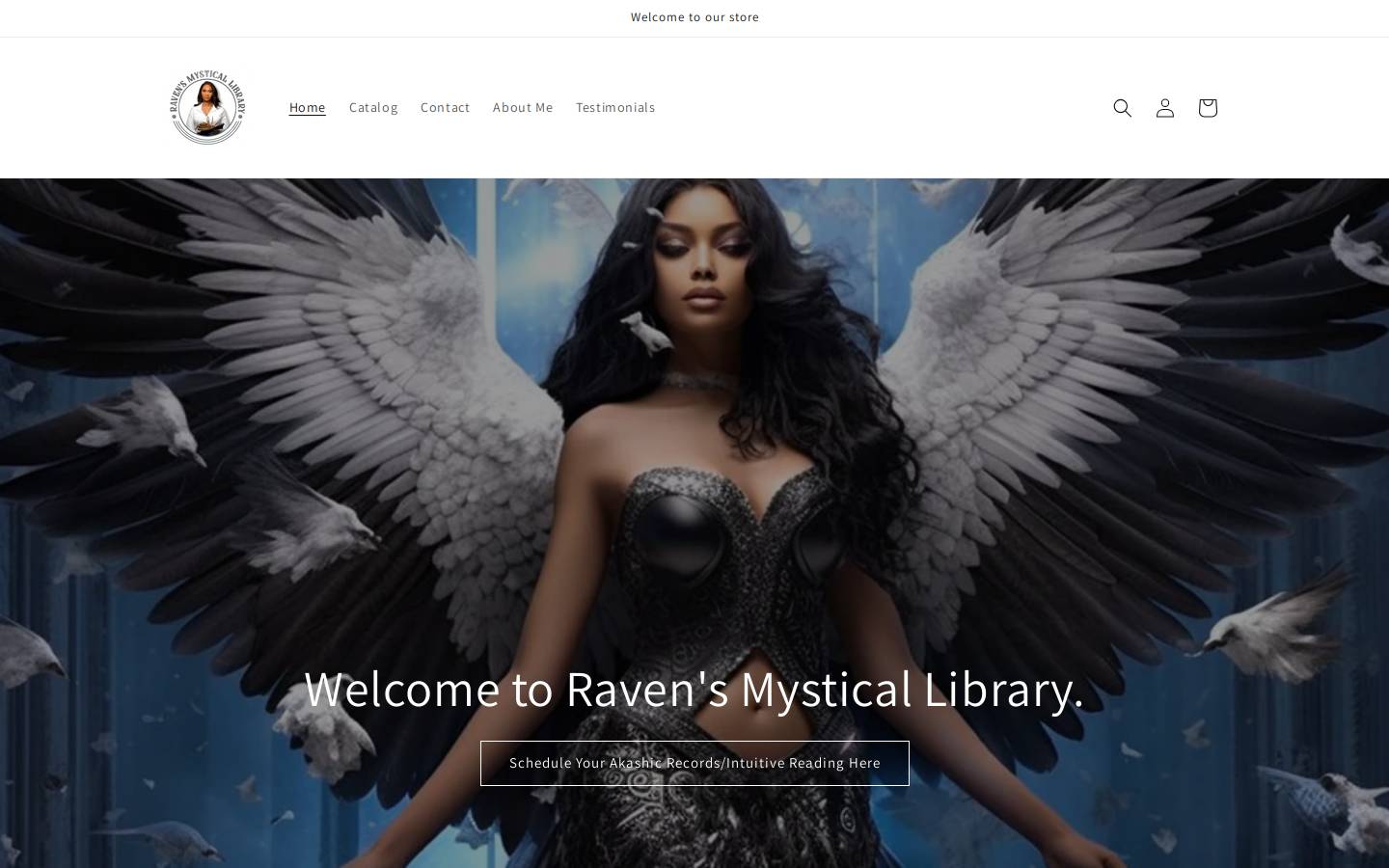 ravensmysticallibrary.com homepage screenshot