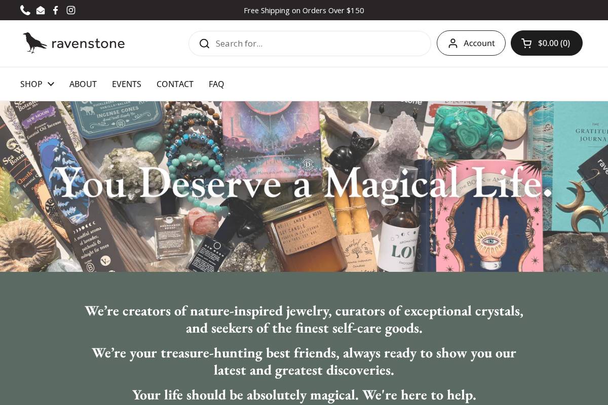 ravenstonegifts.com homepage screenshot