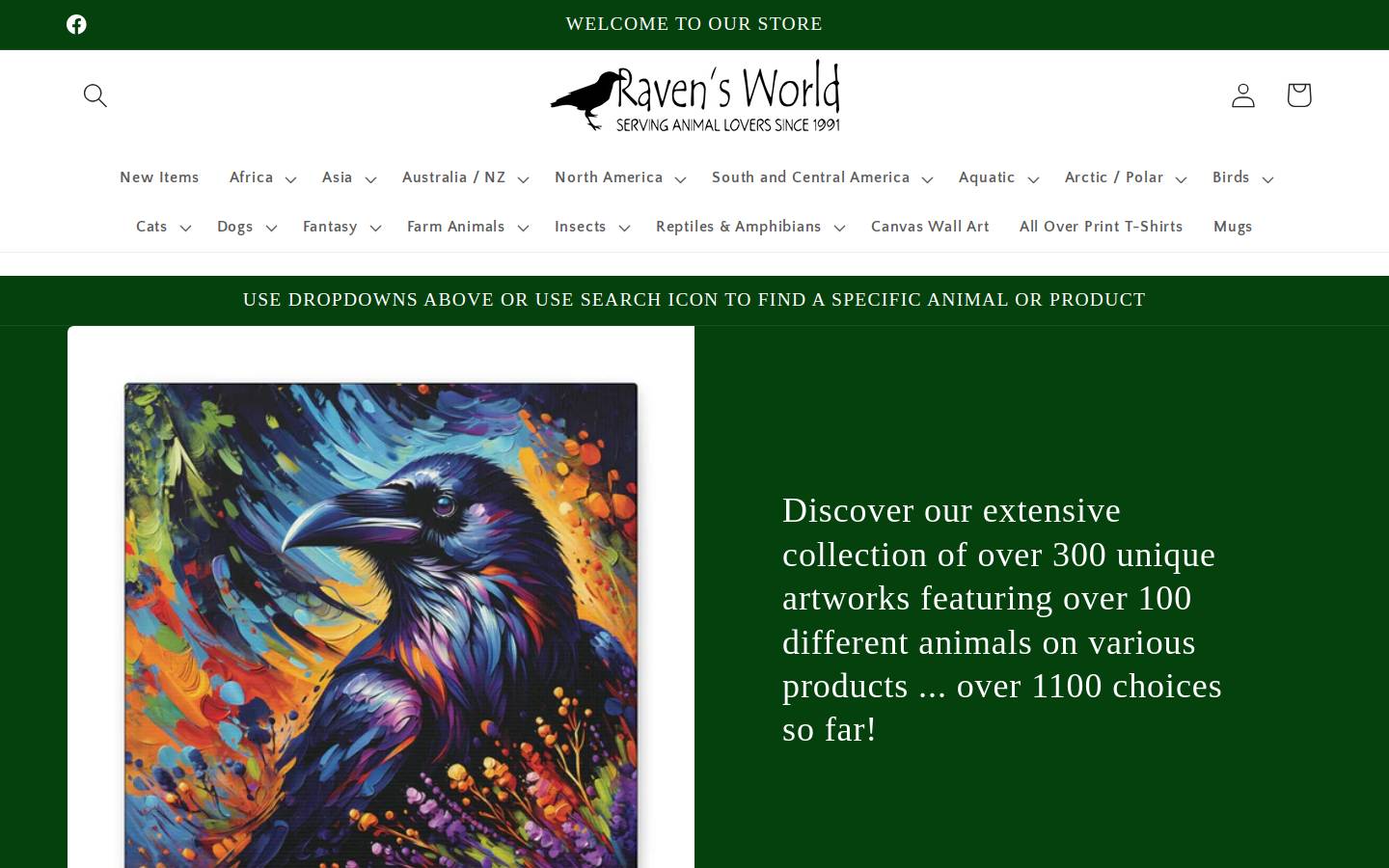 ravensworld.com homepage screenshot