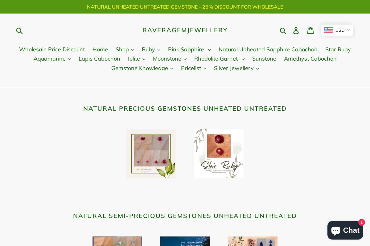 Raveragemjewellery homepage screenshot