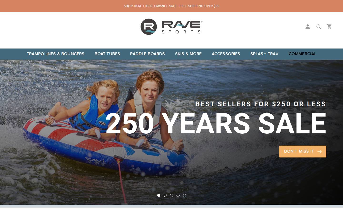ravesports.com homepage screenshot