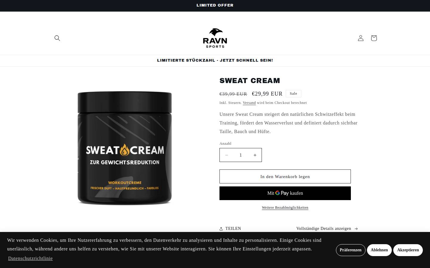 ravn-shop.com homepage screenshot