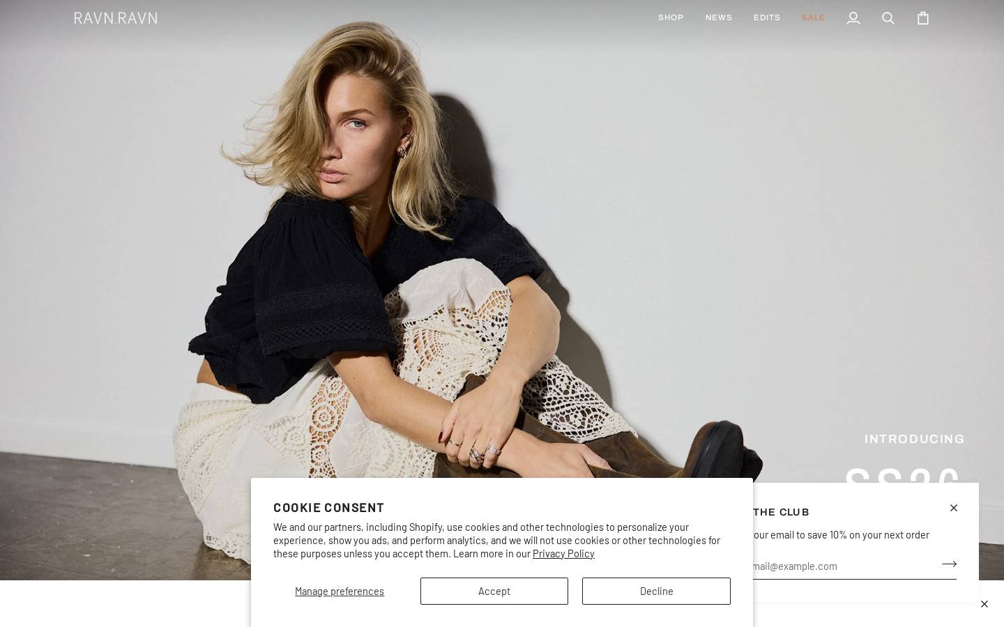 Ravn homepage screenshot