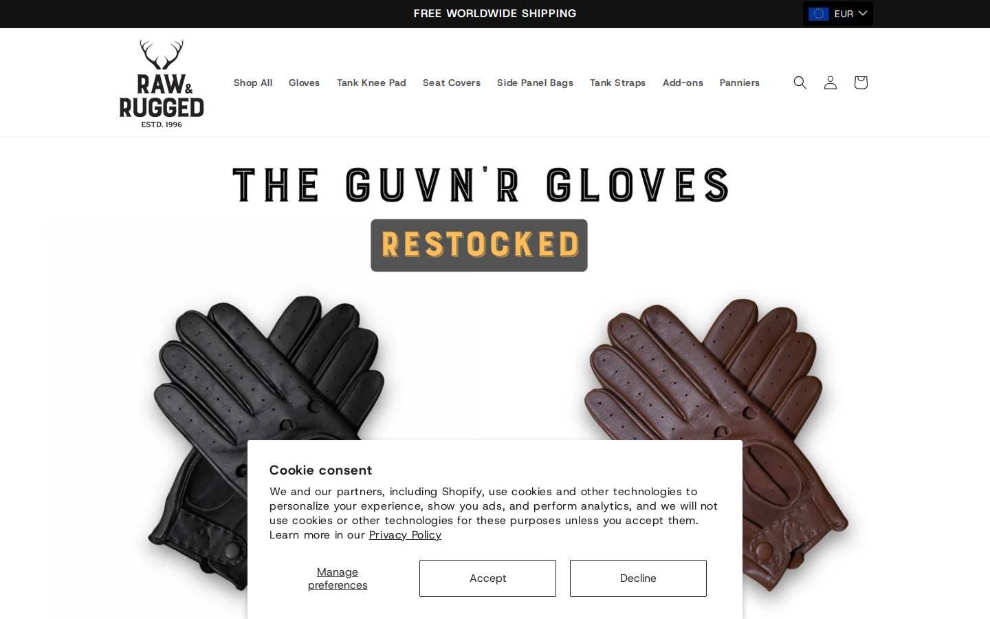 rawandrugged.in homepage screenshot
