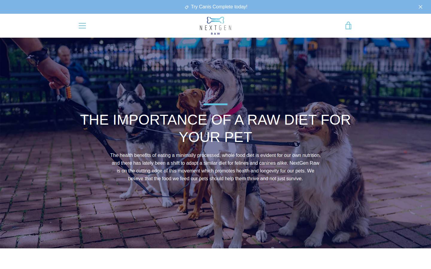 rawfedpets.com homepage screenshot
