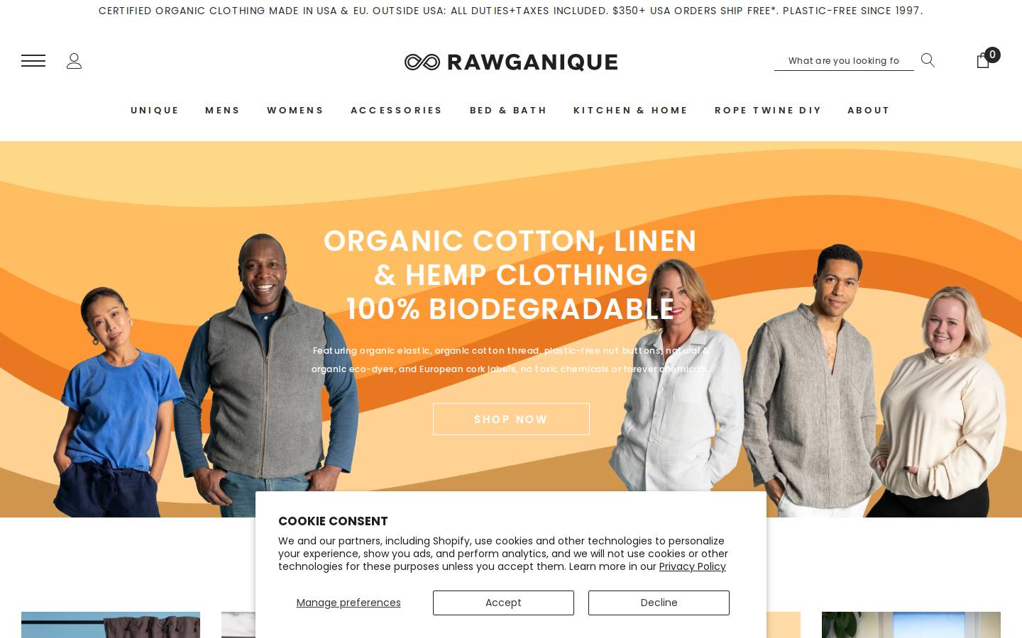 Rawganique.com homepage screenshot